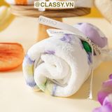  Khăn tắm nhỏ 30 X 60 CM Xếp Thành gắn hoa tulip kèm ruy băng  Q1771 