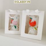  Khăn tắm nhỏ 30 X 60 CM Xếp Thành gắn hoa tulip kèm ruy băng  Q1771 