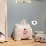  Classy Hộp nhựa đựng khăn giấy rút, họa tiết con vật đáng yêu PK1492 
