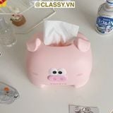  Classy Hộp nhựa đựng khăn giấy rút, họa tiết con vật đáng yêu PK1492 