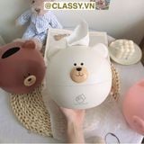  Classy Hộp nhựa đựng khăn giấy rút, họa tiết con vật đáng yêu PK1492 