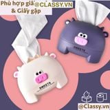  Classy Hộp nhựa đựng khăn giấy rút, họa tiết con vật đáng yêu PK1492 