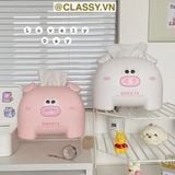  Classy Hộp nhựa đựng khăn giấy rút, họa tiết con vật đáng yêu PK1492 