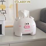  Classy Hộp nhựa đựng khăn giấy rút, họa tiết con vật đáng yêu PK1492 