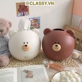  Classy Hộp nhựa đựng khăn giấy rút, họa tiết con vật đáng yêu PK1492 
