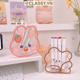  Classy Hộp đựng bút, đựng cọ trong suốt họa tiết ngẫu nhiên độc đáo PK1493 