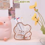  Classy Hộp đựng bút, đựng cọ trong suốt họa tiết ngẫu nhiên độc đáo PK1493 