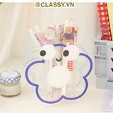  Classy Hộp đựng bút, đựng cọ trong suốt họa tiết ngẫu nhiên độc đáo PK1493 