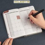  Sổ bìa da Lịch trình tháng 1 năm 2024, 352 trang sổ ghi chú hiệu quả công việc 365 ngày, sổ kế hoạch hàng ngày PK1762 