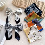  Khăn lụa vuông đi kèm túi cói 50X55cm turban bandana thời trang hàn quốc nhiều kiểu đẹp; phong cách vintage P420 