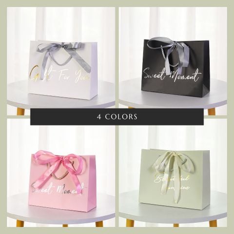  Q786 TÚI (KHÔNG HỘP) giấy  quai dù, kèm ruy băng đựng đồ quà tặng họa tiết cổ điển (Sản phẩm chỉ gồm TÚI) 