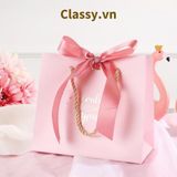  Q786 TÚI (KHÔNG HỘP) giấy  quai dù, kèm ruy băng đựng đồ quà tặng họa tiết cổ điển (Sản phẩm chỉ gồm TÚI) 