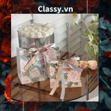  Q903 TÚI (KHÔNG HỘP) giấy 14*12*6cm quai dù, kèm ruy băng đựng đồ quà tặng họa tiết cổ điển (Sản phẩm chỉ gồm TÚI) 