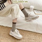  Classy Tất cổ cao, vớ cổ cao sọc nhỏ nhiều màu cho bạn lựa chọn G1348 
