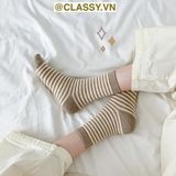  Classy Tất cổ cao, vớ cổ cao sọc nhỏ nhiều màu cho bạn lựa chọn G1348 