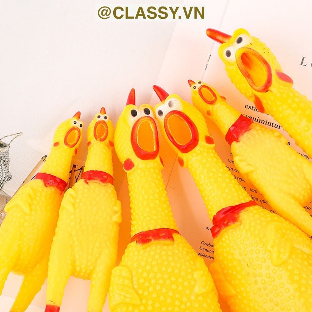  [GIAO HÀNG 7-25 NGÀY] Classy Đồ chơi thú vị bóp bóp gà la hét bằng nhựa dẻo hình chú gà, phát ra tiếng kêu giúp giải tỏa căng thẳng PK607 