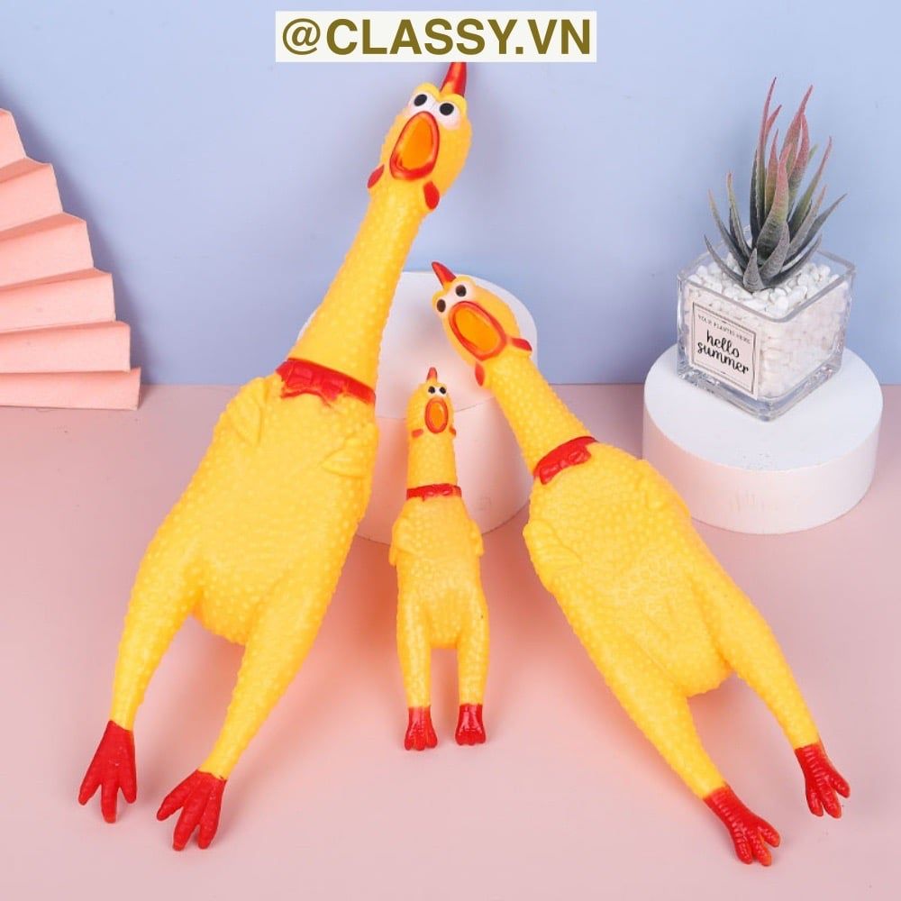  [GIAO HÀNG 7-25 NGÀY] Classy Đồ chơi thú vị bóp bóp gà la hét bằng nhựa dẻo hình chú gà, phát ra tiếng kêu giúp giải tỏa căng thẳng PK607 