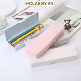  [GIAO HÀNG 7-25 NGÀY]  PK725 Hộp đựng bút chất liệu nhựa màu pastel đính họa tiết hoạt hình ngộ nghĩnh xinh xẻo 