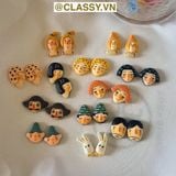 PK912 Kẹp tóc mỏ vịt cột tóc kẹp gắp họa tiết sơn dầu hoạt hình cute nghịch ngợm 