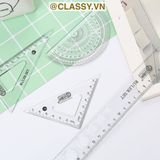  Bộ thước kẻ 4 món, đo độ, eke, đồ dùng học tập tiện lợi phiên bản hoạt hình đáng yêu PK1315 