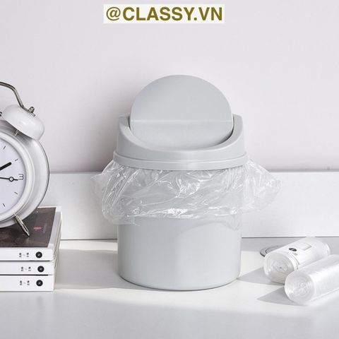 [GIAO HÀNG 7-25 NGÀY] 10 (THÙNG TRƠN) Thùng rác mini, hộp đựng nhỏ hình chiếc xô để bàn học bàn làm việc có nắp đậy tiện lợi PK1732 