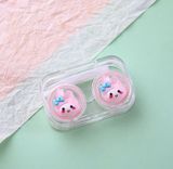  Hộp đựng kính áp tròng trong suốt họa tiết hoạt hình ngẫu nhiên 1 khay đựng lens Q1706 