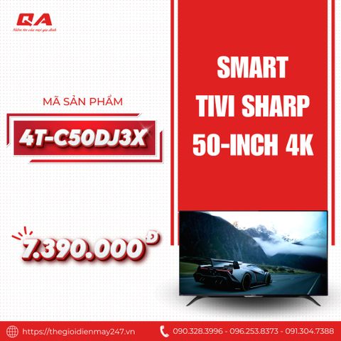 Android Tivi Sharp 4K 50 inch 4T-C50DJ3X (Điều khiển giọng nói)