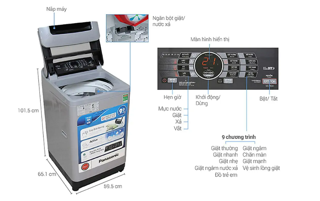 Máy Giặt Panasonic 9.0 Kg NA-F90VS9DRV ( F90VS9DRV)