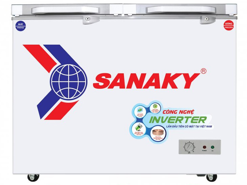 Tủ đông 1 ngăn 2 cánh 305 lít inverter Sanaky VH-4099A4K ( 4099A4K mặt kính cường lực xám)