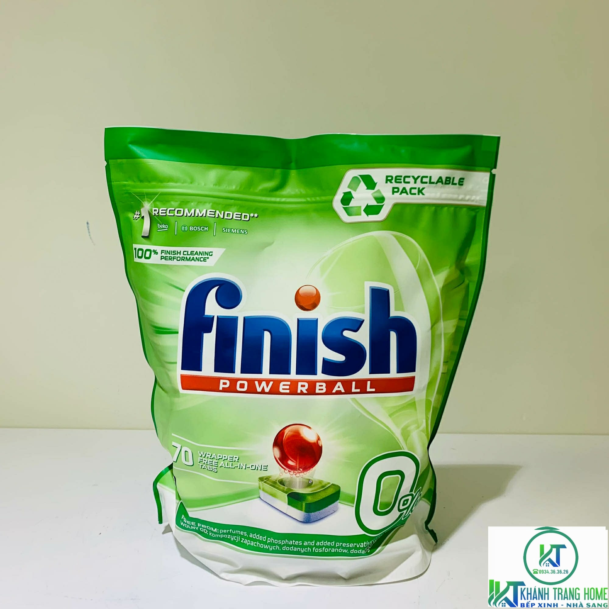 Viên rửa bát Eco Finish 0% 70 viên