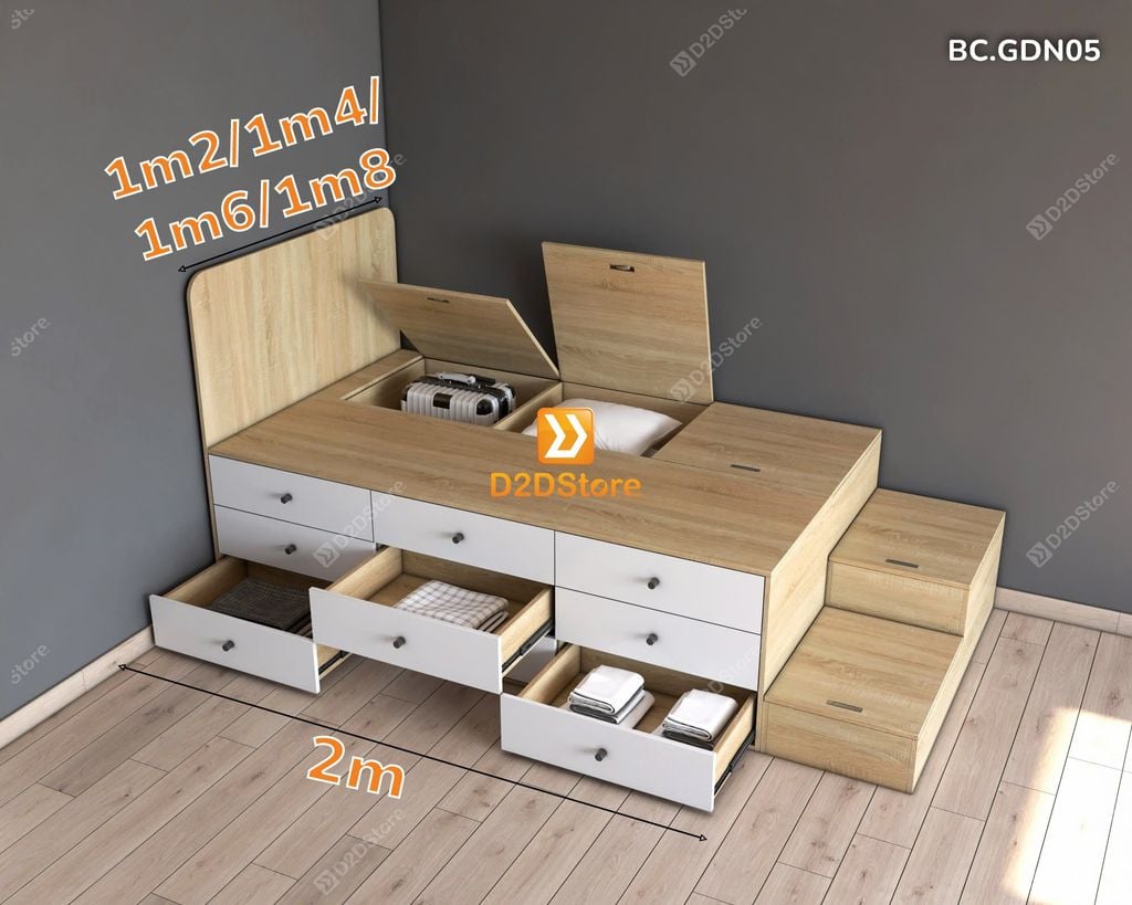 Giường đa năng thông minh nhiều kích thước mã BC.GDN05