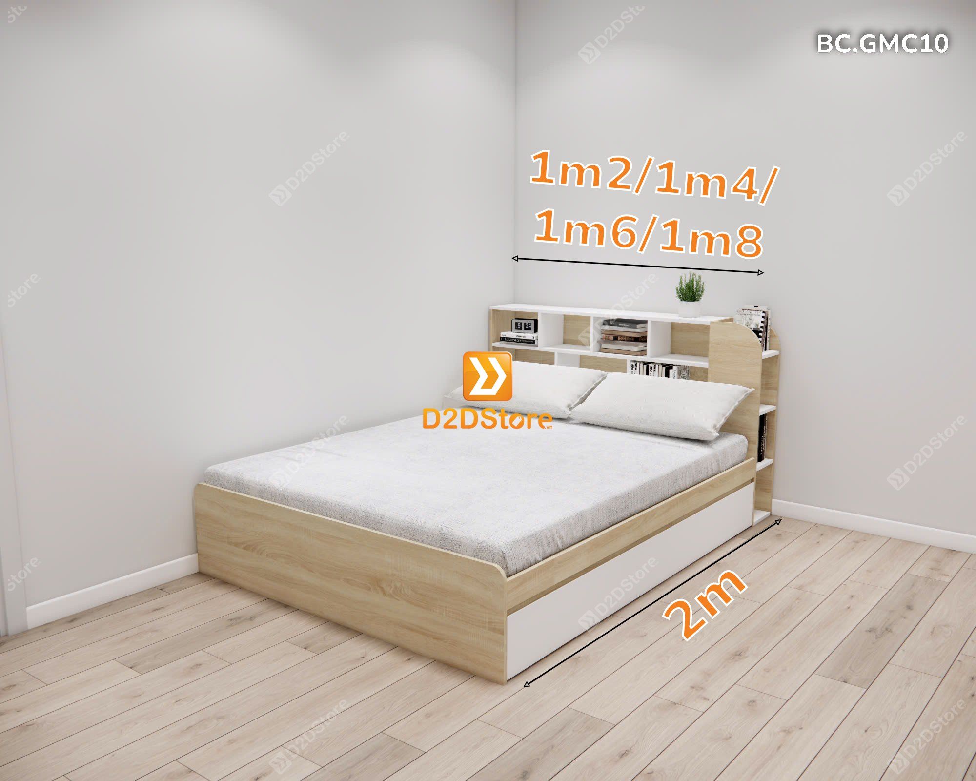  Giường kéo 2 tầng thông minh nhiều kích thước mã BC.GMC10 