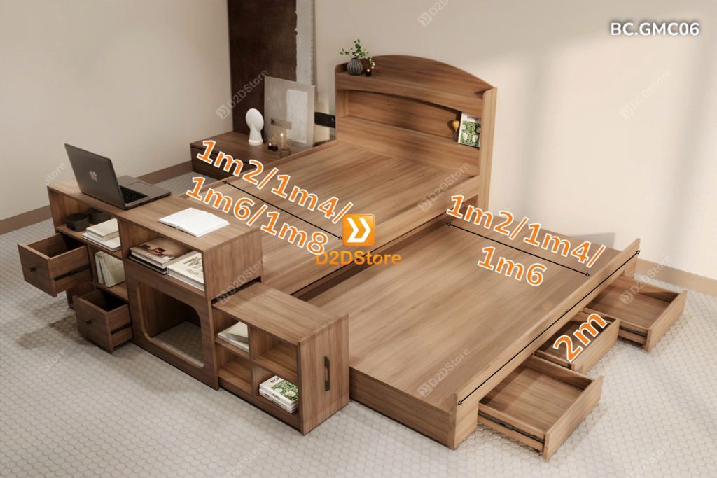 Giường kéo 2 tầng thông minh nhiều kích thước mã BC.GMC06