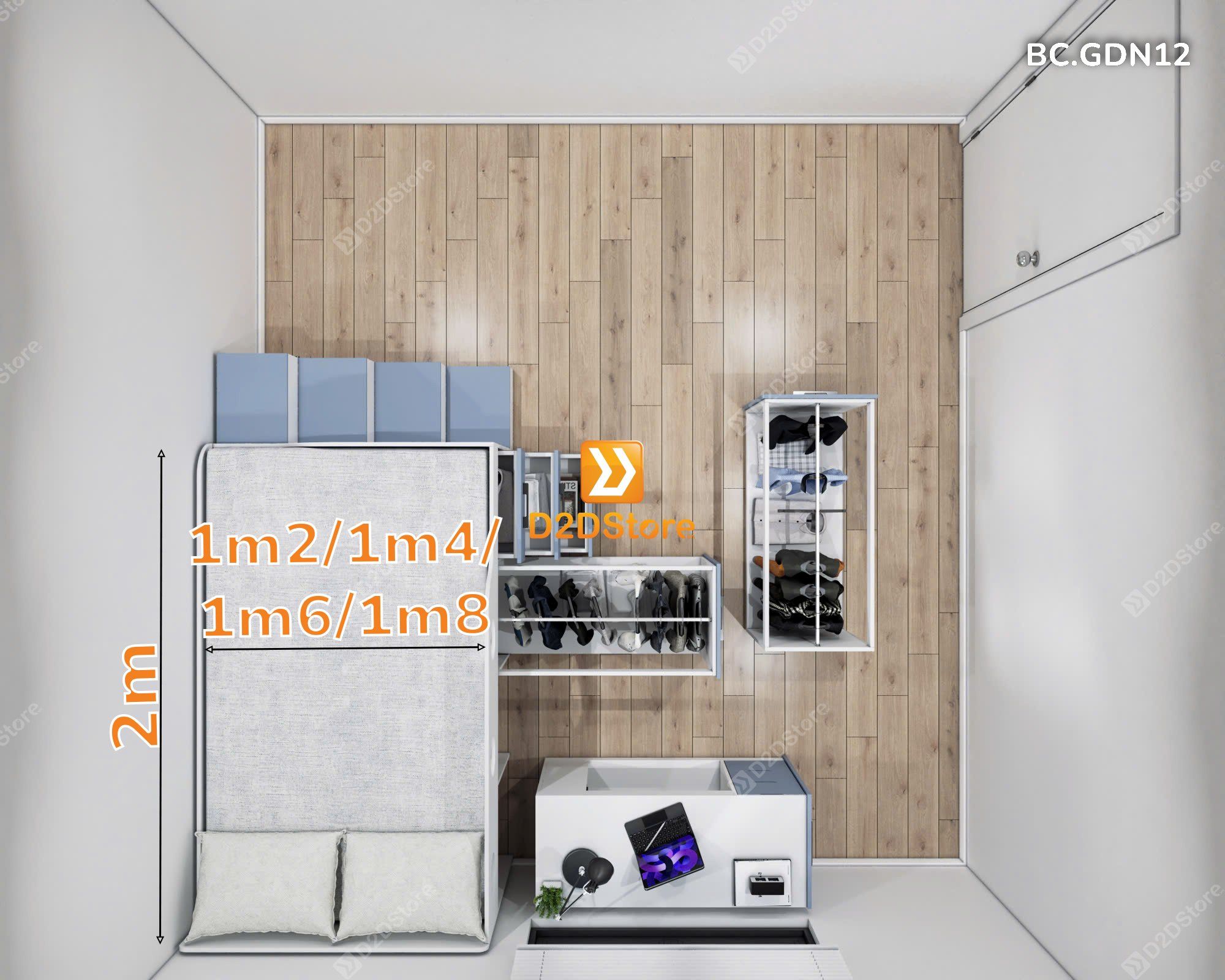  Giường đa năng kết hợp tủ áo và bàn học mã BC.GDN12 