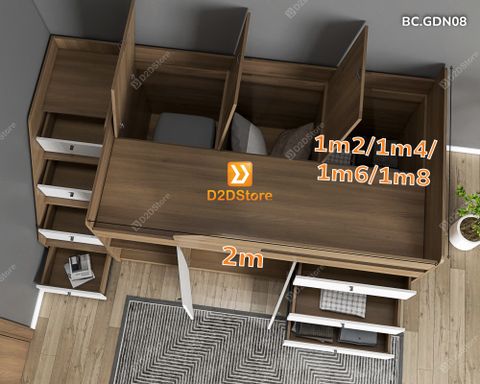 Giường kết hợp tủ áo và nhiều ngăn kéo đa năng thông minh mã BC.GDN08