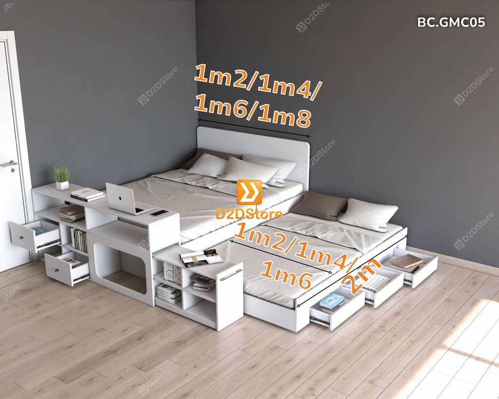 Giường kéo 2 tầng thông minh nhiều kích thước mã BC.GMC05