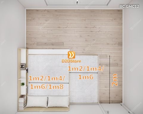 Giường kéo 2 tầng nhiều kích thước mã BC.GMC12