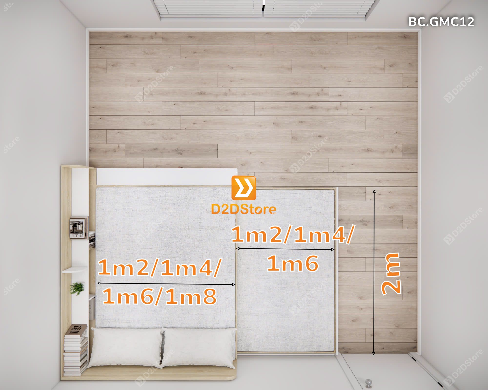  Giường kéo 2 tầng nhiều kích thước mã BC.GMC12 