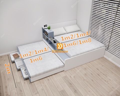 Giường kéo 2 tầng thông minh nhiều kích thước mã BC.GMC08