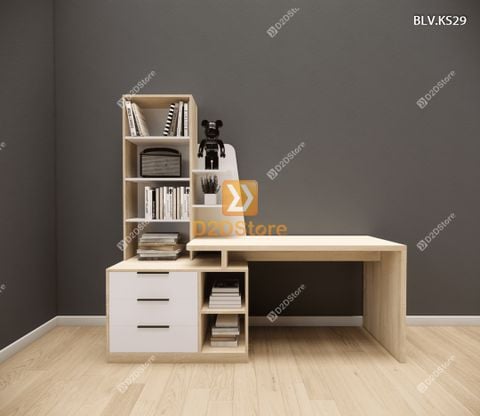 Bàn làm việc kết hợp kệ sách BLV.KS29