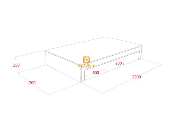 Giường ngủ dạng bục đa năng GN.GS03-1200