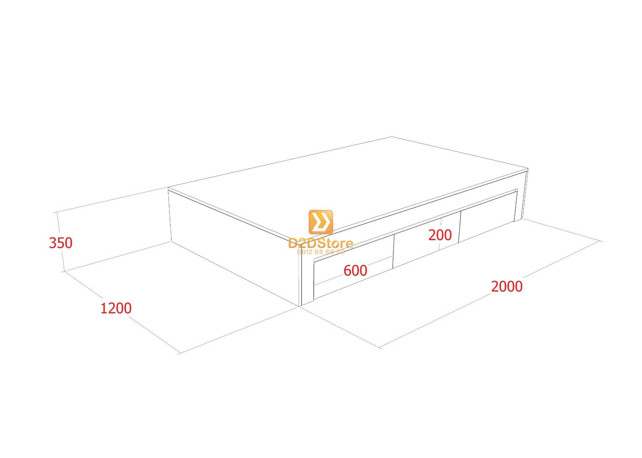  Giường ngủ dạng bục đa năng GN.GS03-1200 