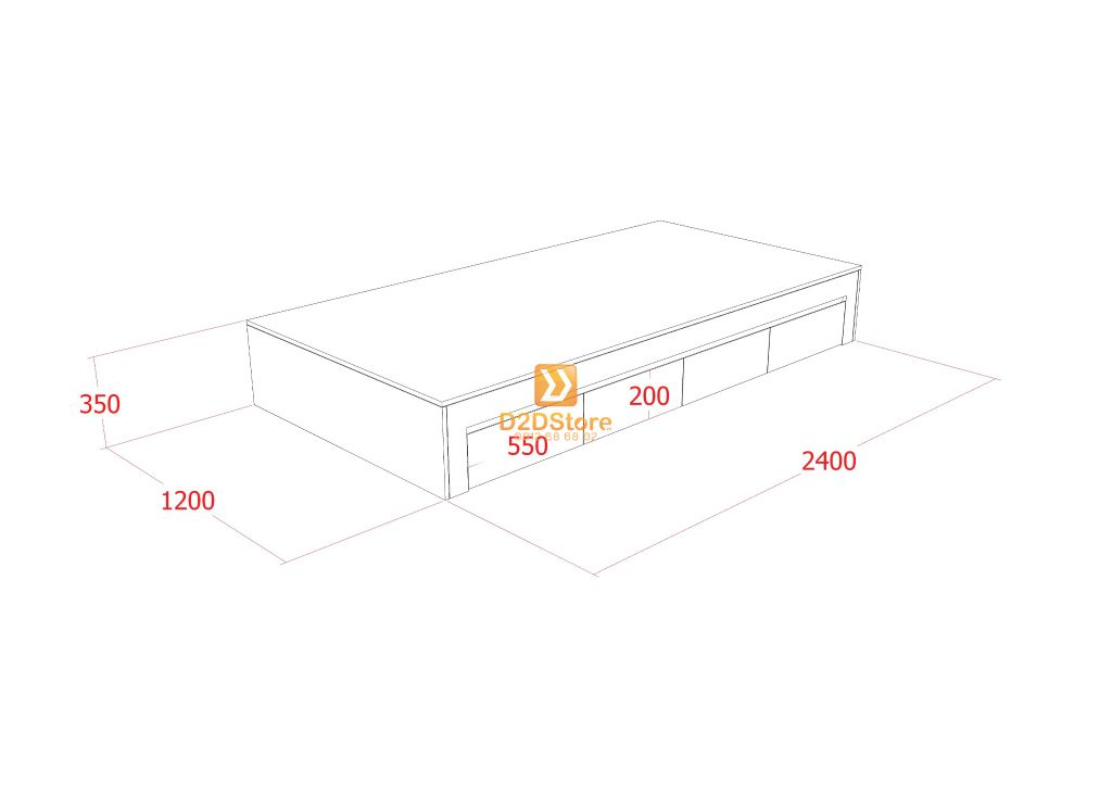 Giường ngủ dạng bục đa năng GN.GS03-1200