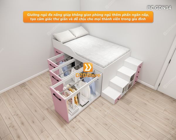 Giường đa năng kết hợp bàn học và tủ kéo thông minh mã BC.GDN14
