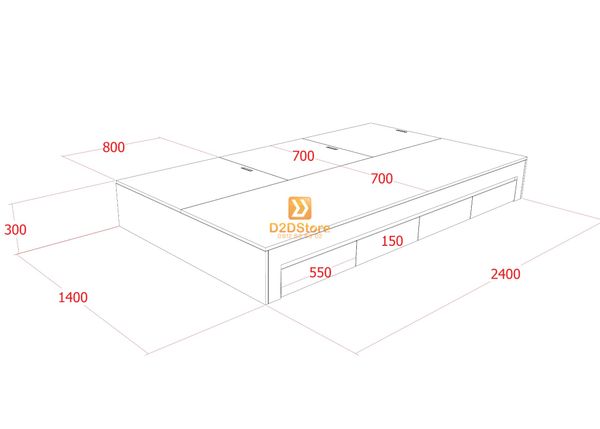 Giường ngủ dạng bục đa năng GN.GS04-1400