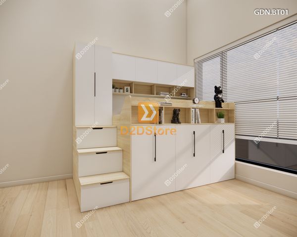 Giường ngủ kết hợp bàn học tủ áo GDN.BT01