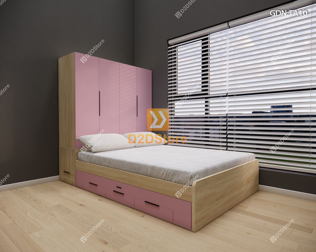  Giường ngủ kết hợp tủ áo GDN.TA10 