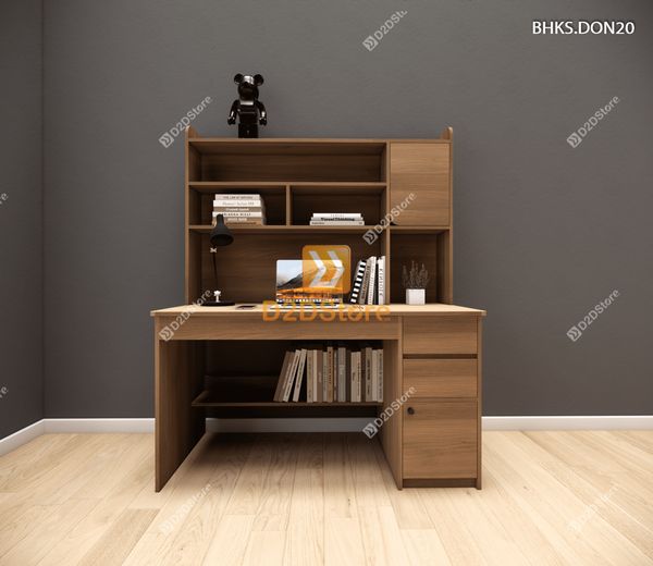 Bàn học đơn cho bé có kệ sách BHKS.DON20