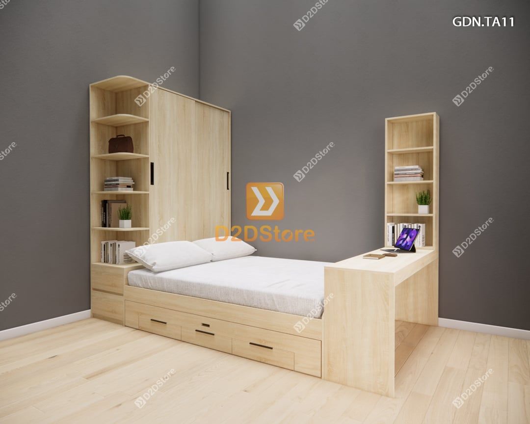  Giường ngủ kết hợp tủ áo GDN.TA11 