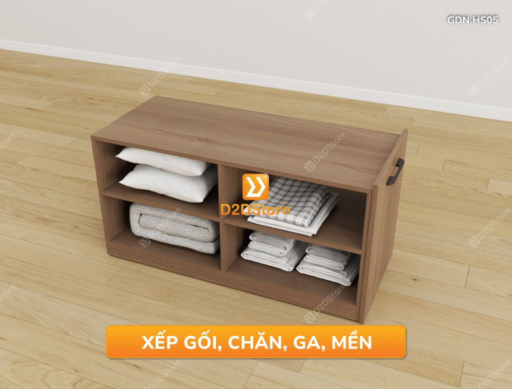 Giường đa năng thông minh kết hợp tủ kéo và bàn, cao 600mm, mã GDN.HS05